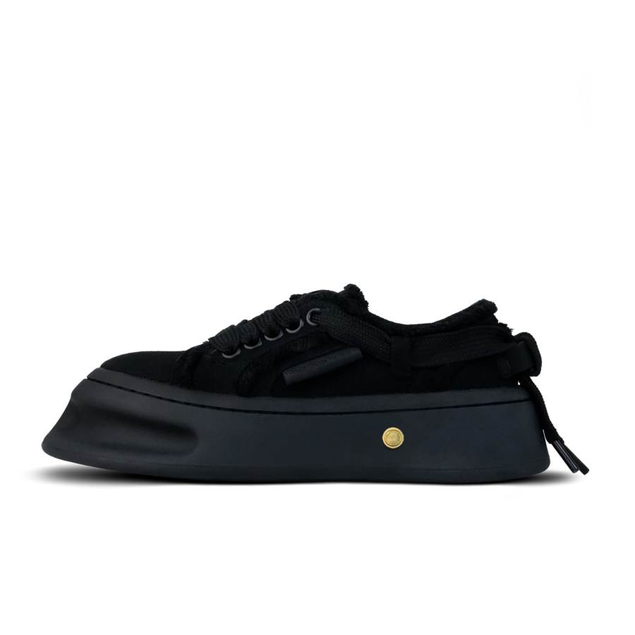 HOOF GOLDMINE 24SSHOOF | 「Black Hoof」 Fabric Low top Skateboard Shoes Unisex Black