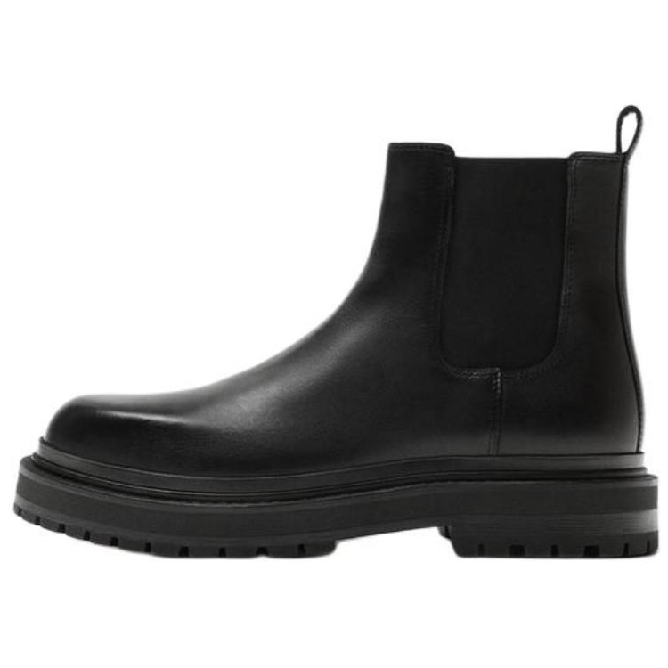 ZARA Cow Leather Short Chelsea Boots Men's Black