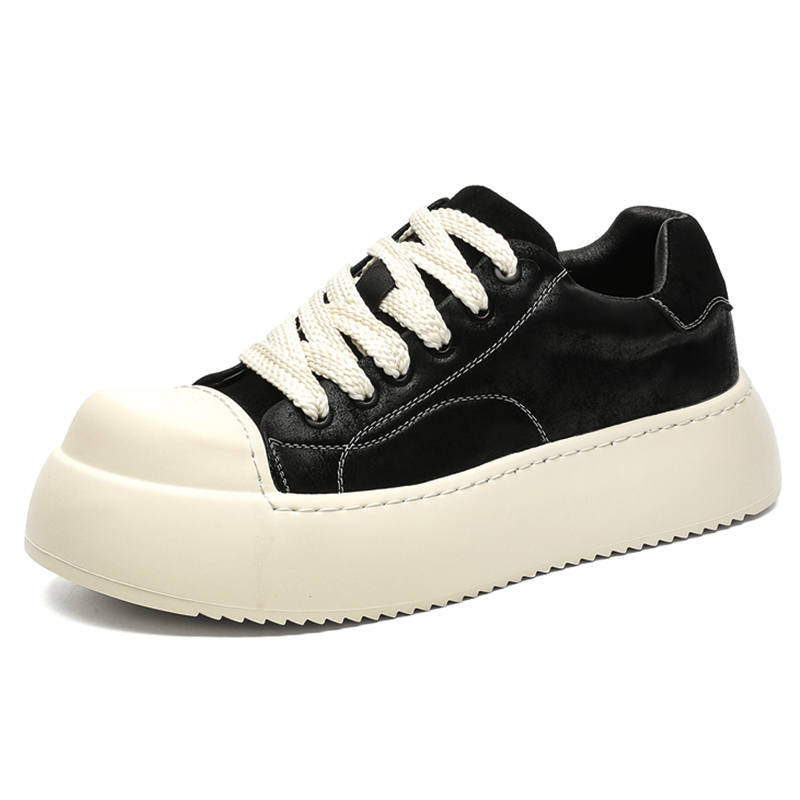 V05 Microfiber Leather Slip Resistant Abrasion Resistant Low top Skateboard Shoes Unisex Black