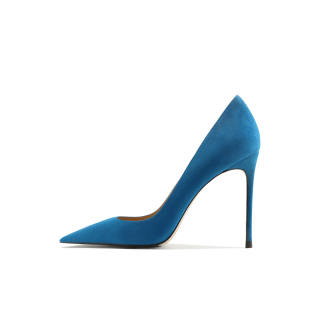 CHUYANG Suede Slim Heel High Heels Women's Dodger Blue