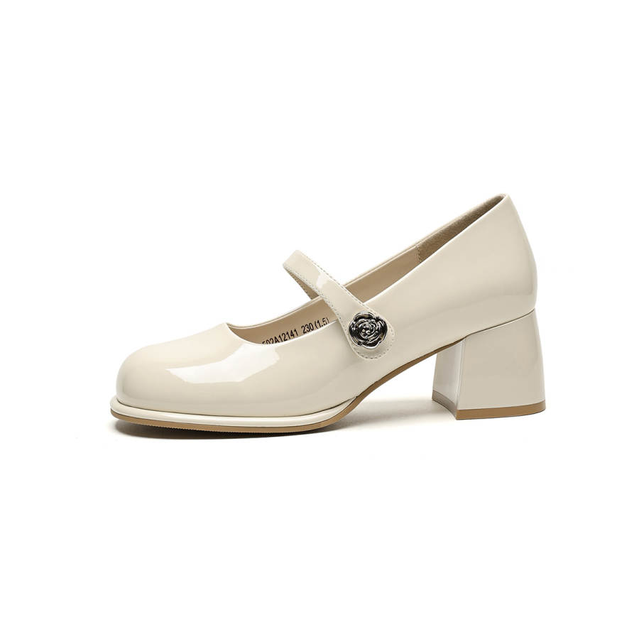 JOSINY Mary Jane Shoes Women's Ecru/Red