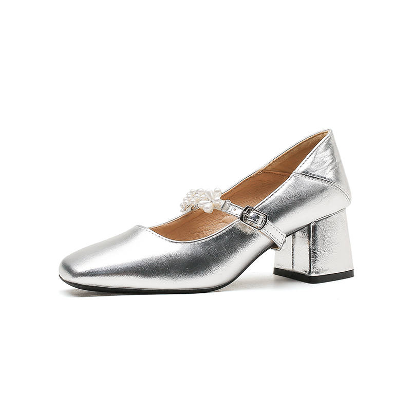 TATAYA Mary Jane Shoes Women's Silver