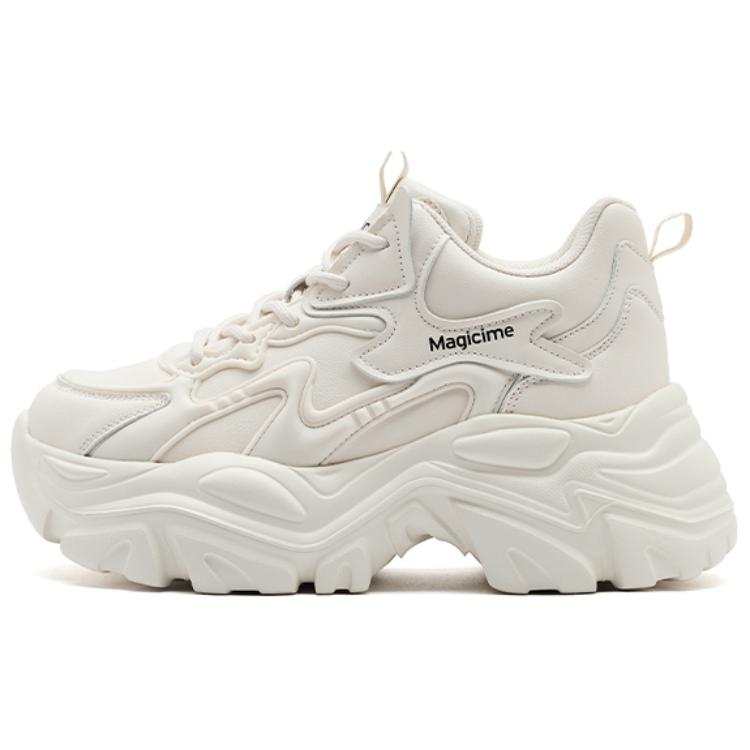 AGSDON Synthetic Leather Slip Resistant Abrasion Resistant Slip Resistant Abrasion Resistant High top Chunky Sneakers