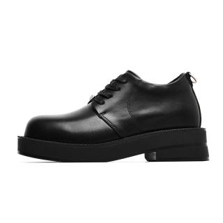 JUMP&FISH Cow Split Leather Dress Shoes Men's Black