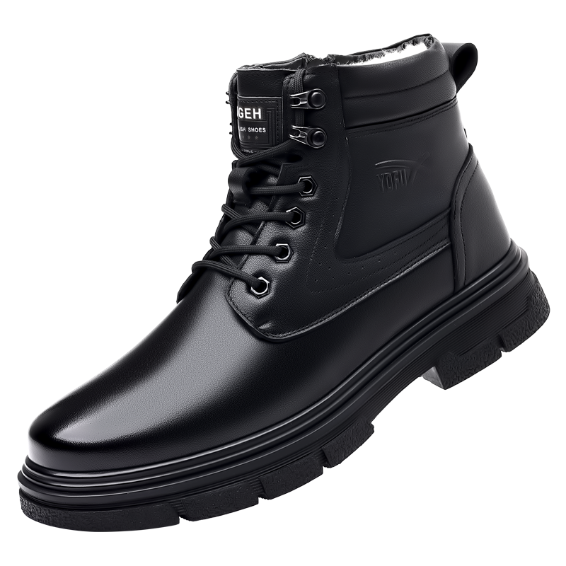 SHUILIXING Cow Leather Ankle Boots Men's Black