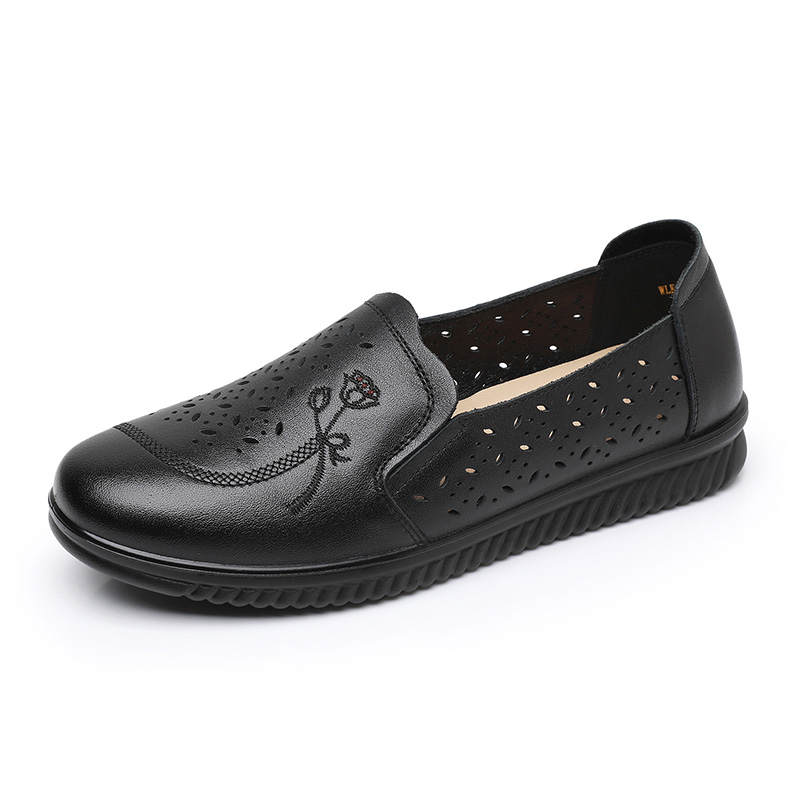 RED DRAGONFLY Cow Leather Casual Shoes Women's Black