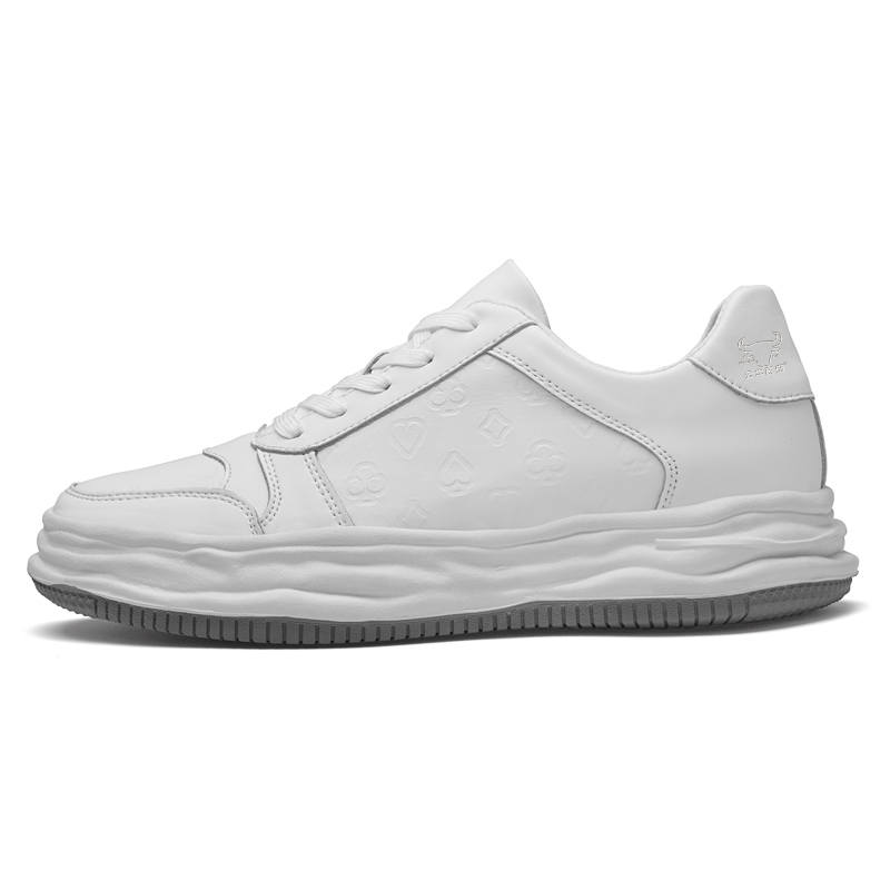 Mansion bull GONGNIUSHIDI Cow Leather Low top Skateboard Shoes Unisex White