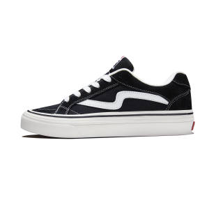 TOFAVE Low top Skateboard Shoes Unisex Black White