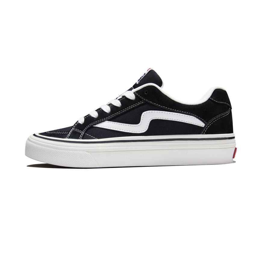 TOFAVE Low top Skateboard Shoes Unisex Black White