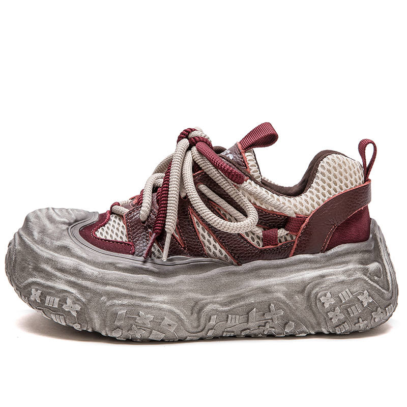 JIEZHOU Top Grain Cow Leather Height Increasing Height Increasing Low top Casual Shoes Women's