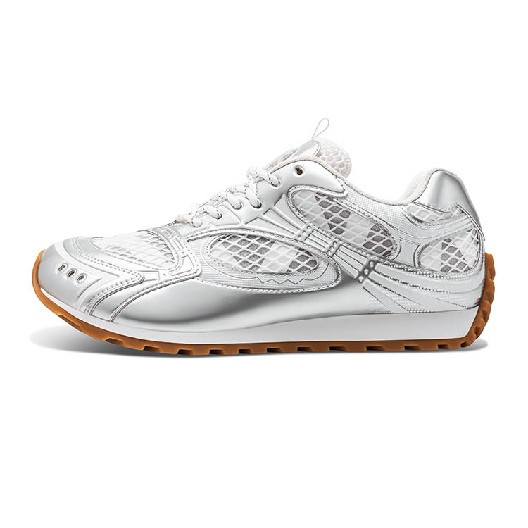HART DAVIS Crooked Head Shoes Slip Resistant Lightweight Height Increasing Low top Casual Shoes Unisex Silver