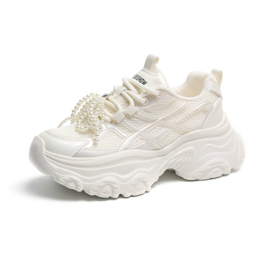 O.L Slip Resistant, Abrasion Resistant, Height Increasing Low top Chunky Sneakers Women's