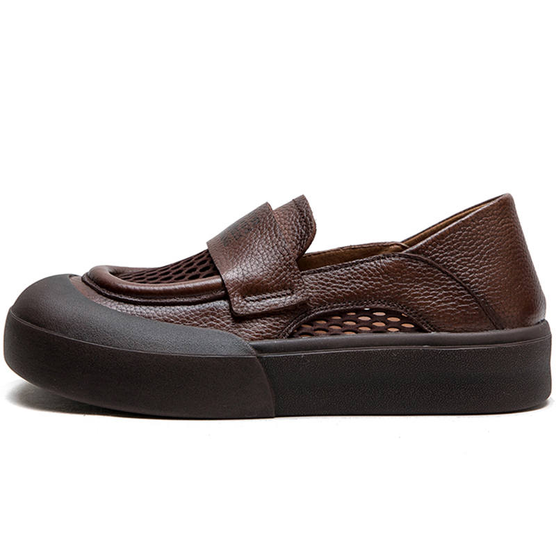 JIEZHOU Top Grain Cow Leather Casual Shoes Women's