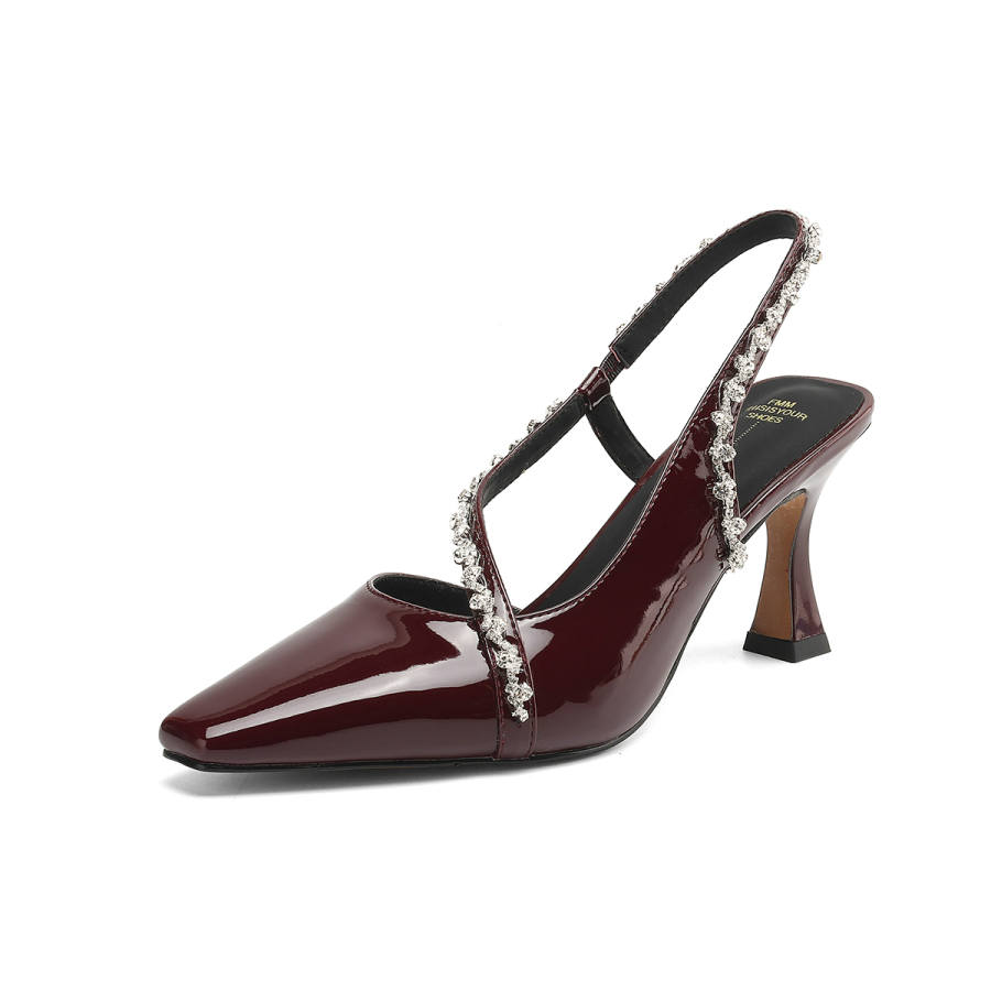 FMM Sheepskin Slim Heel High Heels Women's