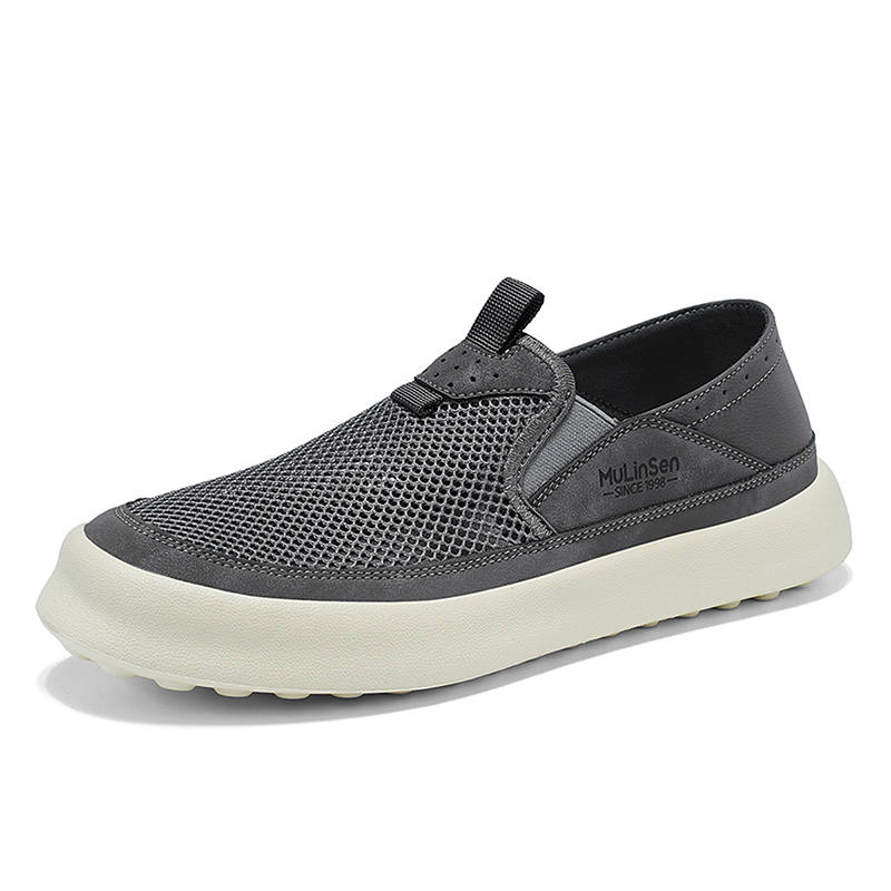 Mulinsen Flat Sewing, Solid Color, Reversible Heel, Fashion Individual Closed Toe Slippers Textile, Synthetic Leather