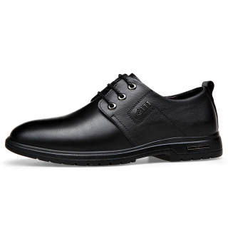 PTLS Cow Split Leather Casual Shoes Men's Black