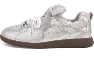 TTKJ Urban Chic Style Soft Ballet Inspired Silver German Army Trainers Abrasion Resistant Lightweight Breathable