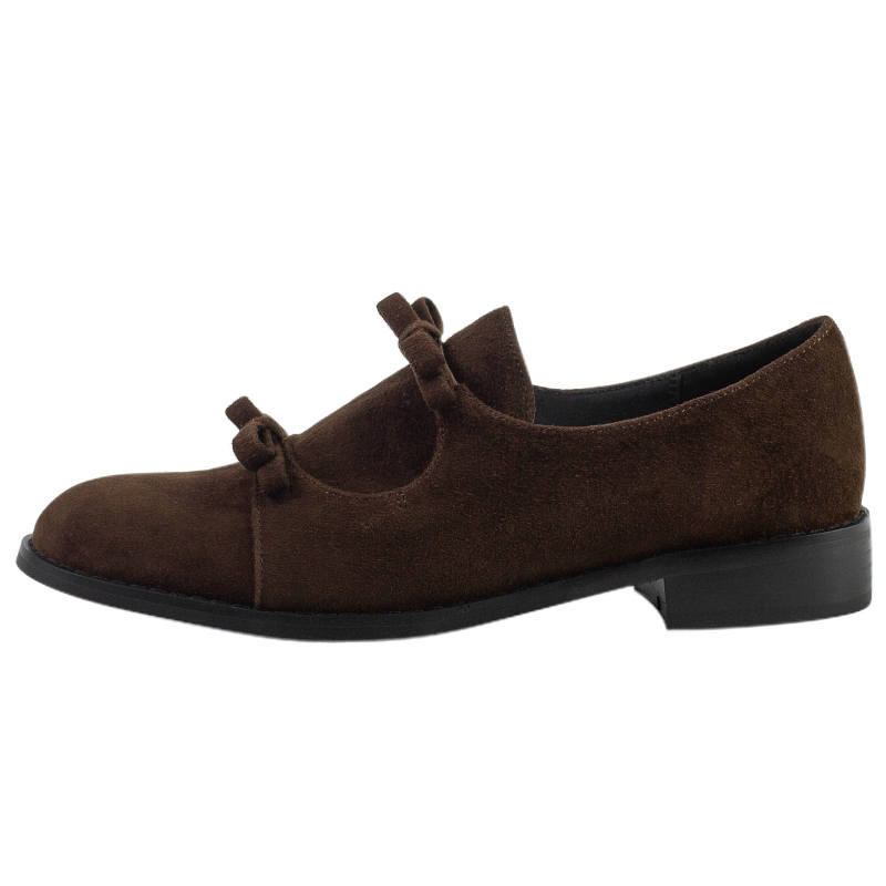 MIAOLV Cow Suede Loafers Women's Brown