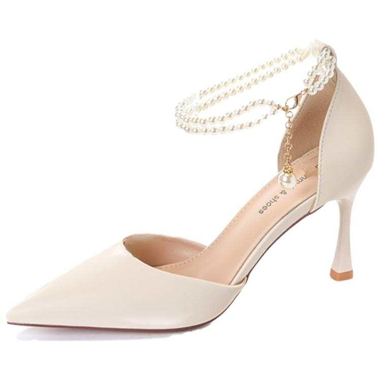 WEISHIBANGWEI Microfiber Leather Slim Heel High Heels Women's