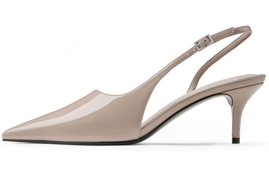 CHARLES&KEITH Small Ck Pu Slim Heel High Heels 6.8cm Women's