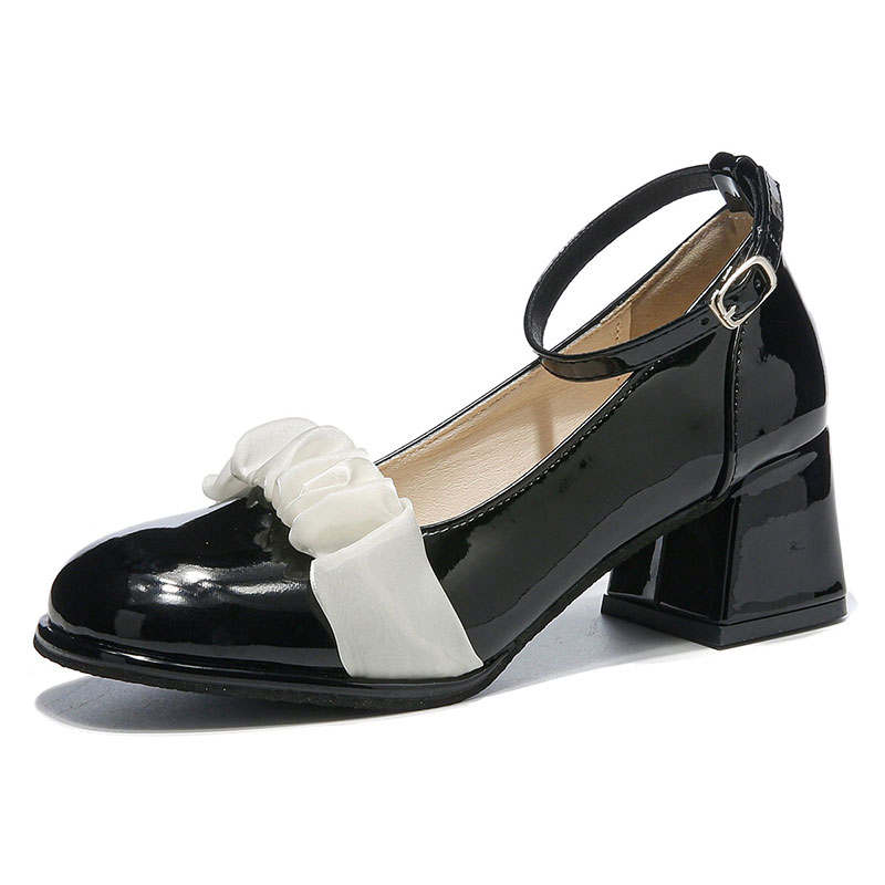 Medd Synthetic Leather Block Heel Mary Jane Shoes Women's