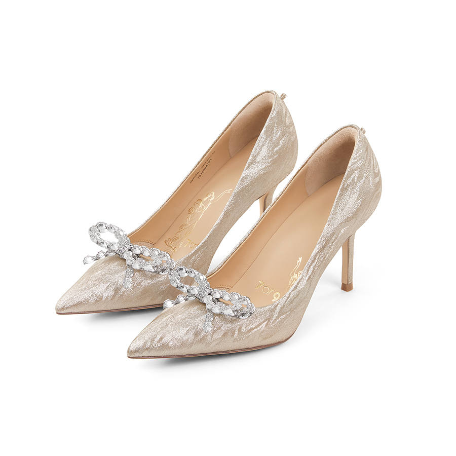 7or9 Mermaid Shinny Leather Slim Heel High Heels Women's