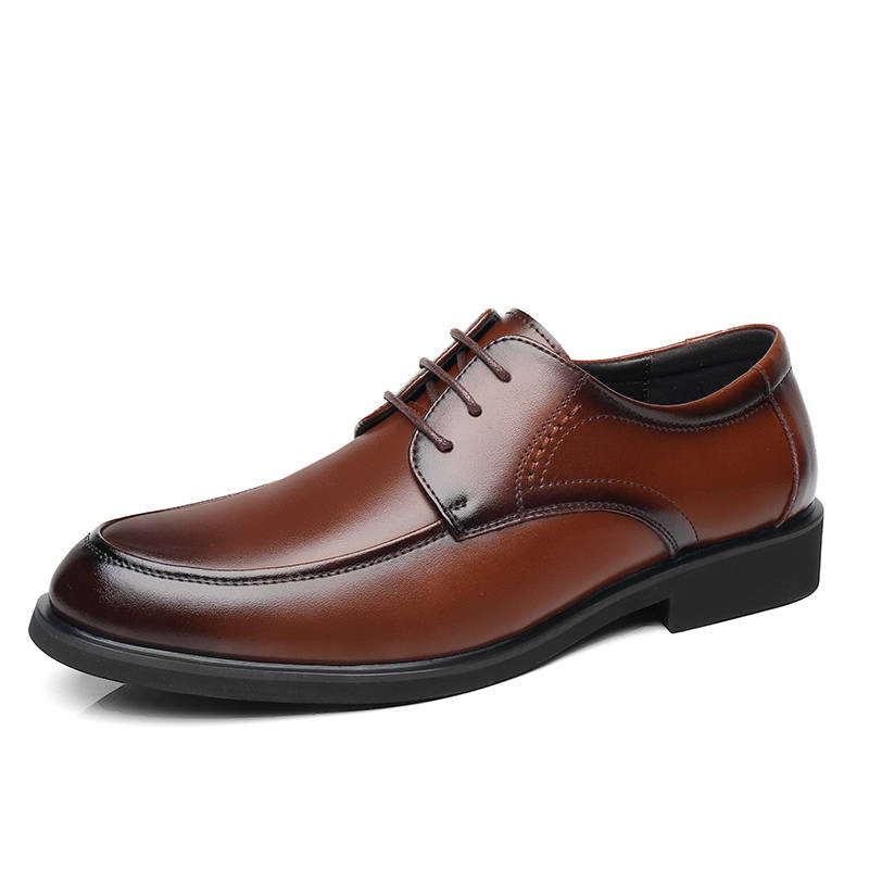 CITONGXIANSHENG Cow Split Leather Casual Shoes Men's Tea Brown
