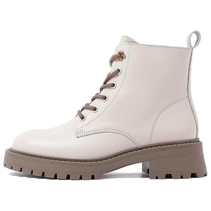 COMELY COMELY Top Grain Cow Leather Combat Boots 4cm Women's