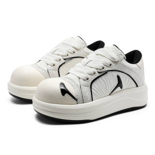 ZONEJOY Synthetic Leather Abrasion Resistant Abrasion Resistant Low top Skateboard Shoes Unisex White