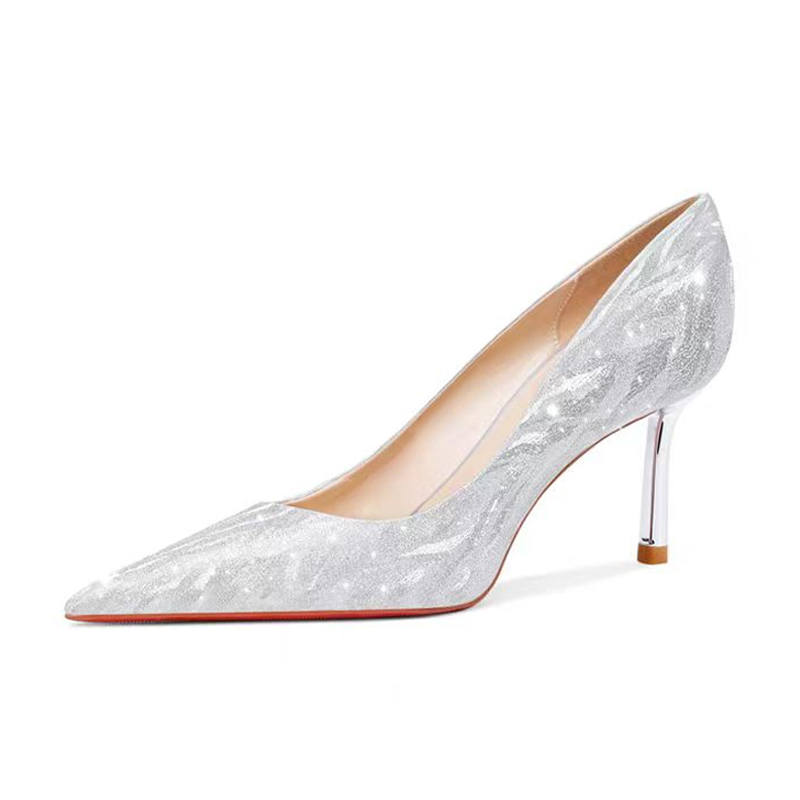 Imono Microfiber Leather Slim Heel High Heels Women's
