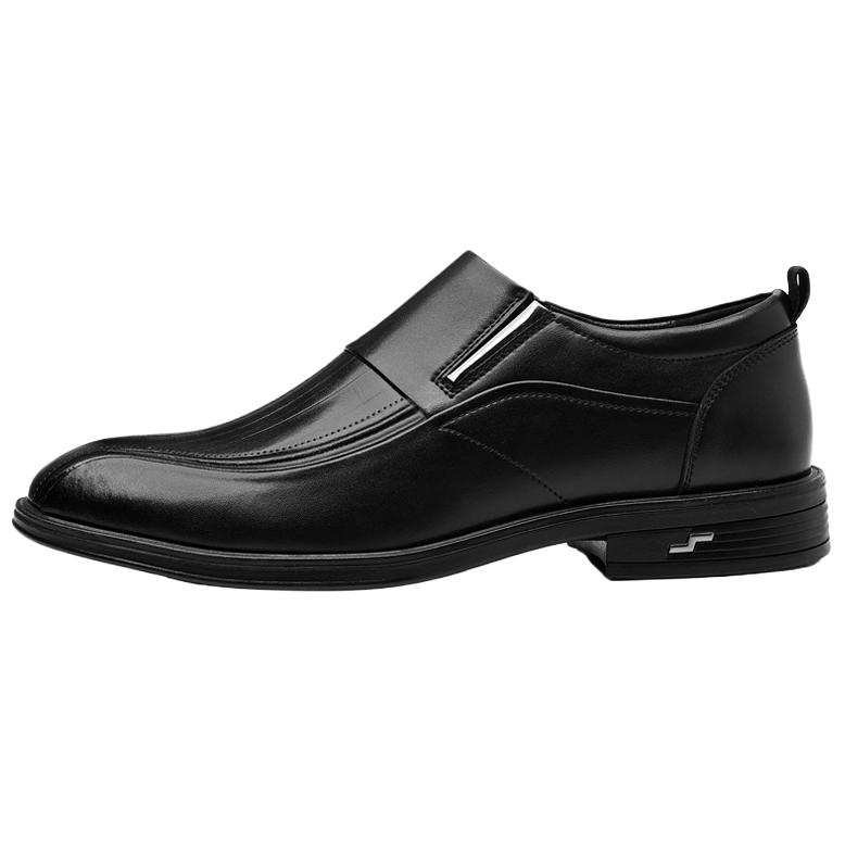 CKVUSAMG Casual Leather Shoes Men's Low Top Black/Brown