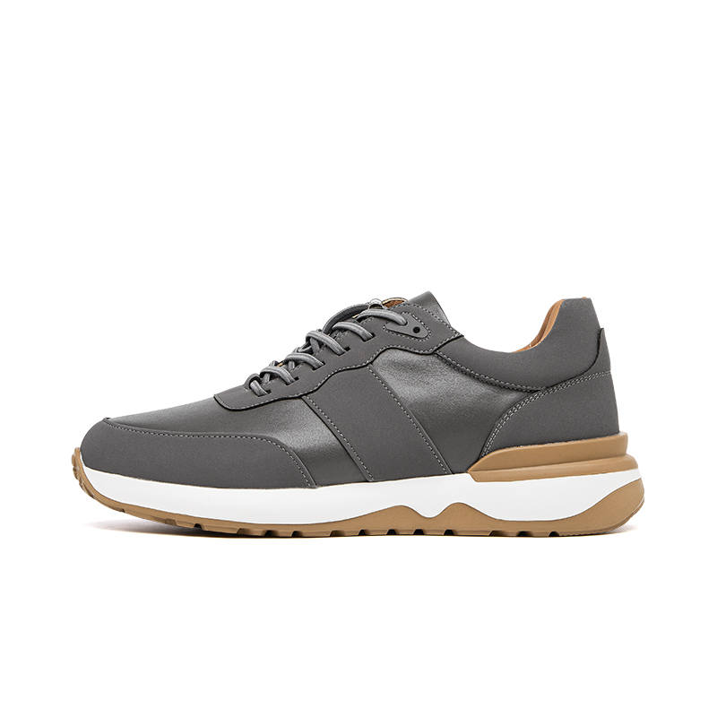 VICKI BROWN Cow Leather Versatile Coverage Low top Casual Shoes Men's Gray