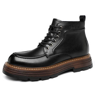 Playboy Cow Split Leather Short Combat Boots Men's