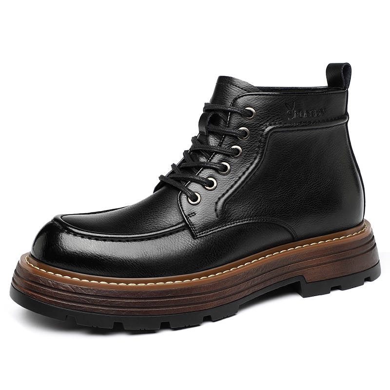 Playboy Playboy Cow Split Leather Short Combat Boots Men's