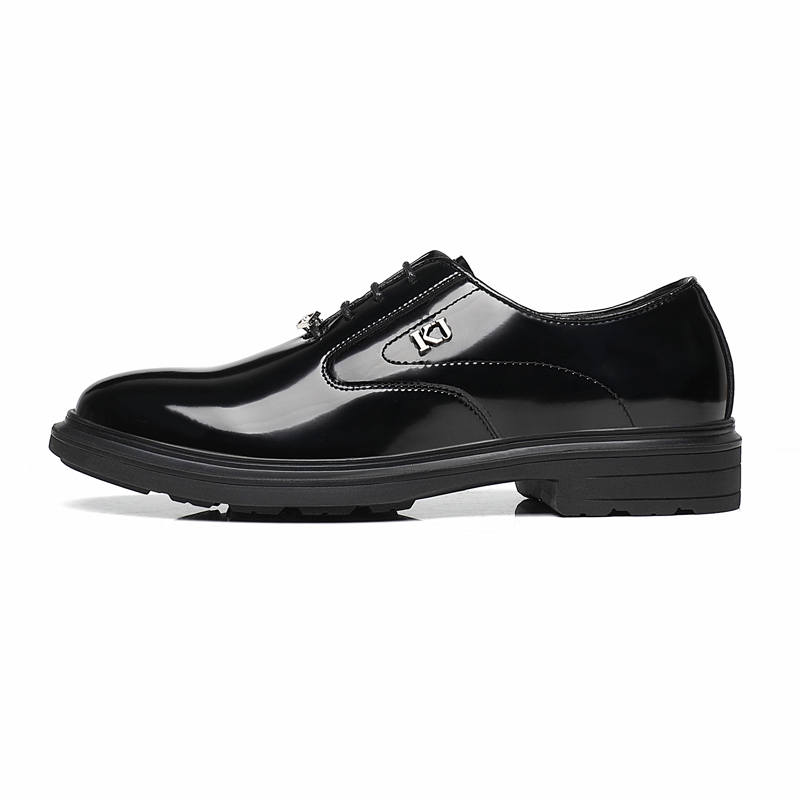 KJ Casual Leather Shoes Men's Low Top Black