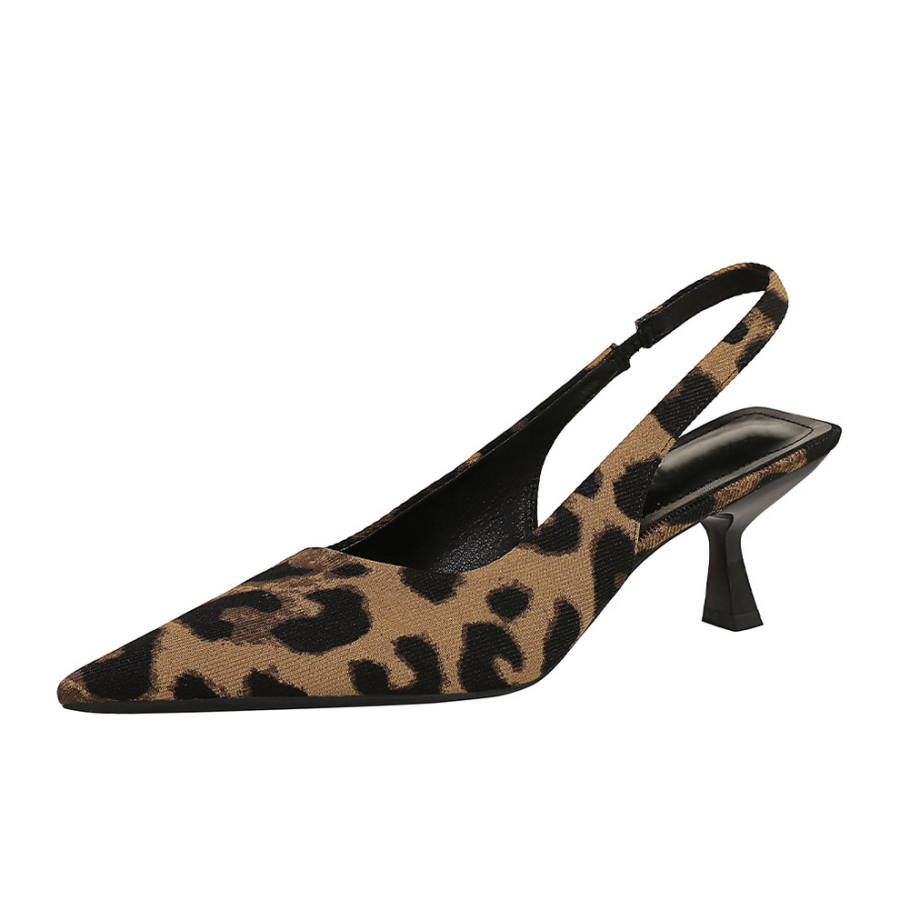 YAFEI XUANYU Slim Heel High Heels 6CM Women's Leopard Print