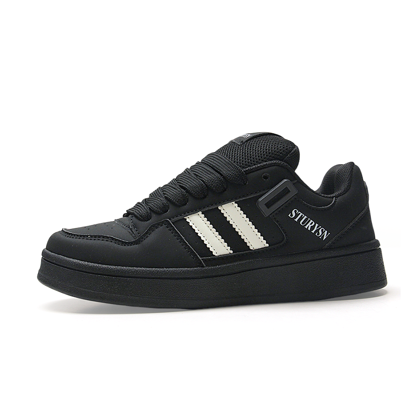 STUR YSN Slip Resistant, Abrasion Resistant, Lightweight Low top Skateboard Shoes Unisex Black