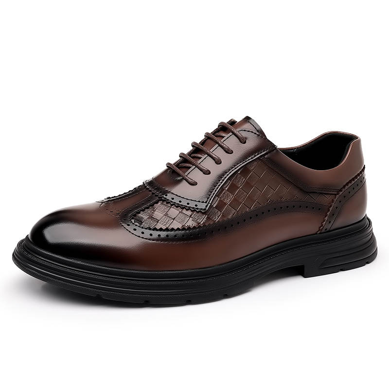 CITONGXIANSHENG Microfiber Leather Casual Shoes Men's Brown