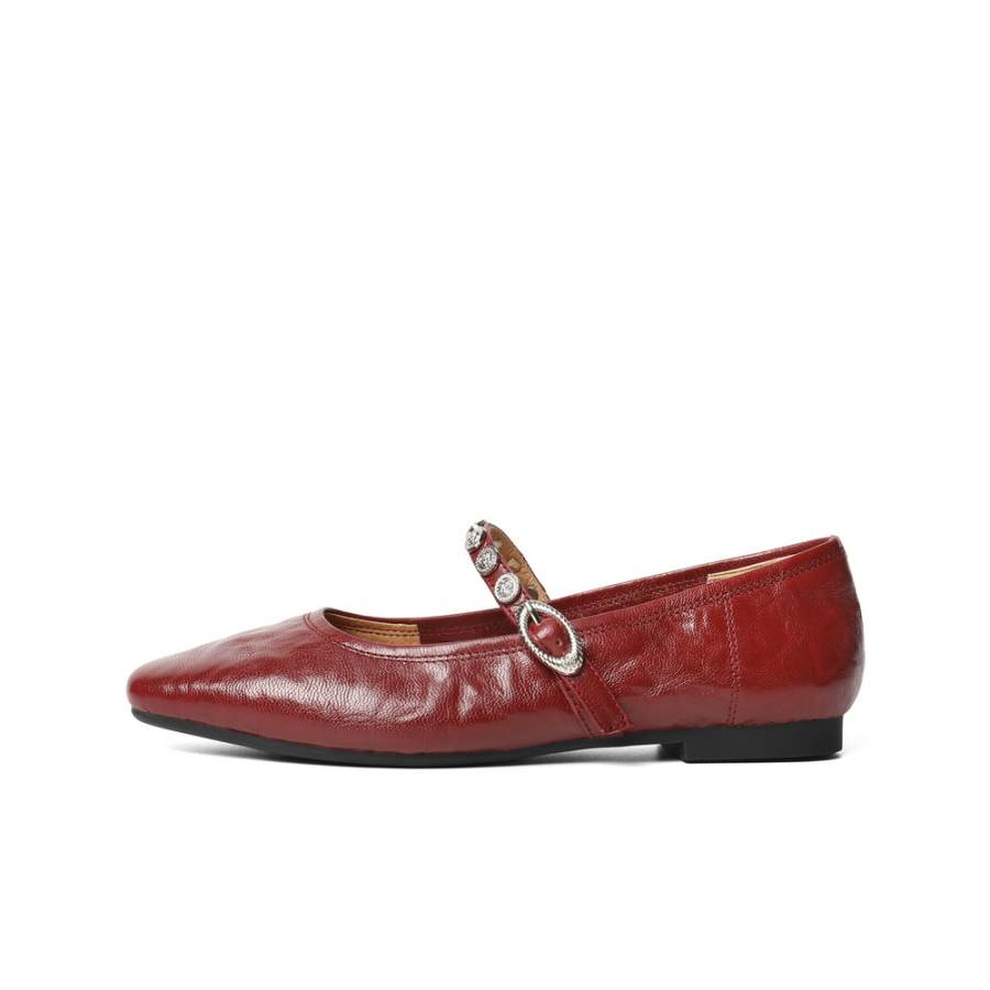 BELLE Sheepskin Flat Mary Jane Shoes 1CM Women's
