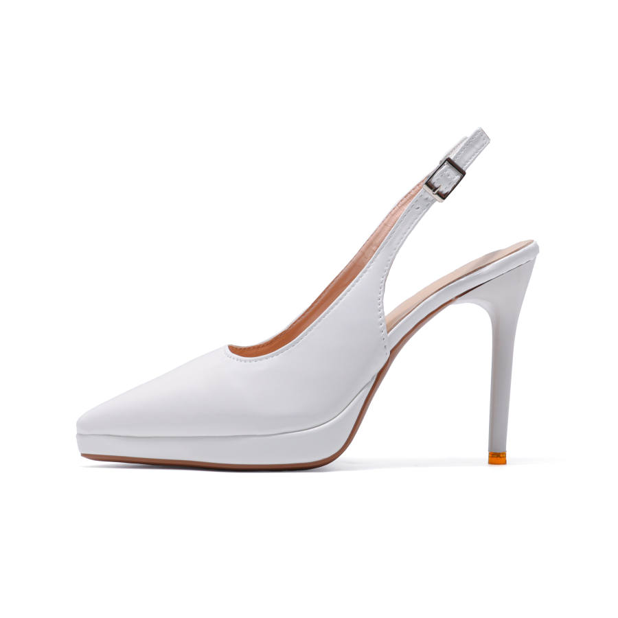 DANGLIANG Pu Slim Heel High Heels Women's White