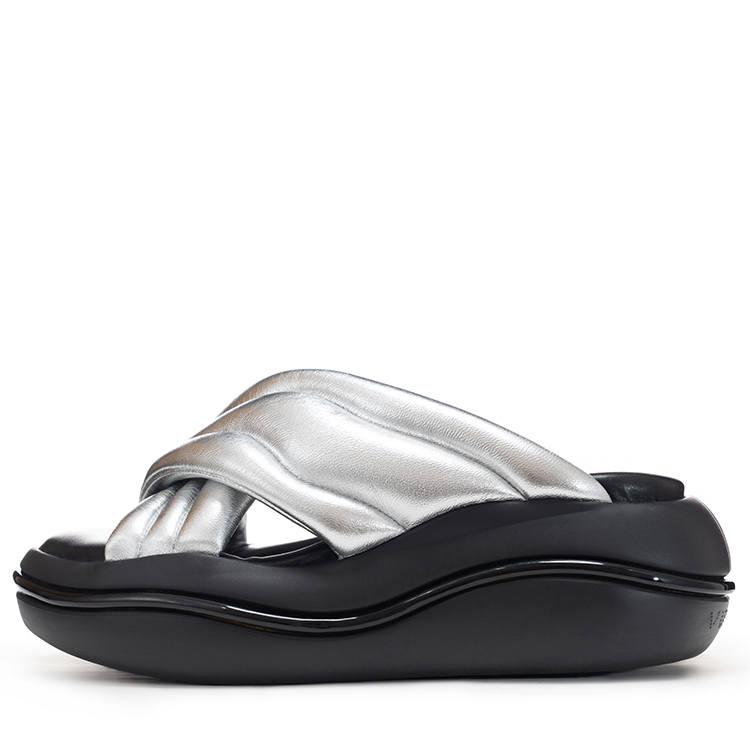 VITTORIO VENTURA Slide Slippers Women's Silver