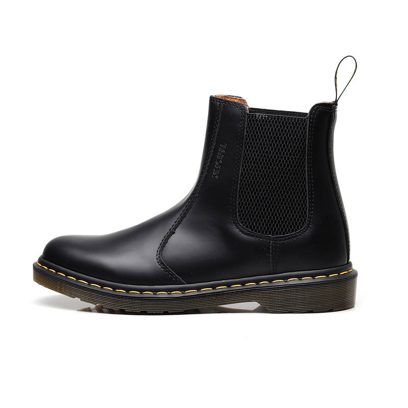 XIMO BULL Cow Leather Short Chelsea Boots Men's Black