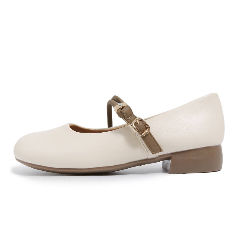 NANJIREN Spring Summer French Style Outerwear Comfortable Versatile Soft Vintage Elegant Chunky Heel Design