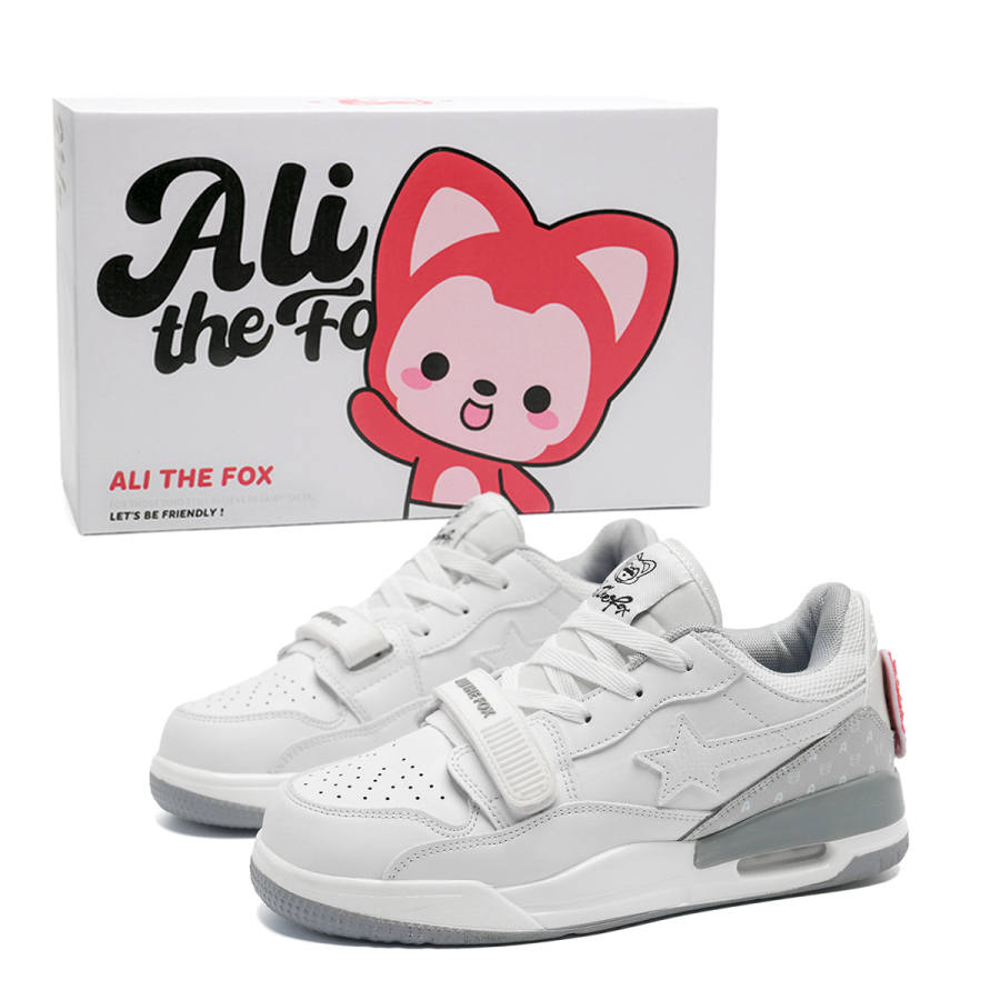 ALI THE FOX Casual Shoes Unisex White Gray