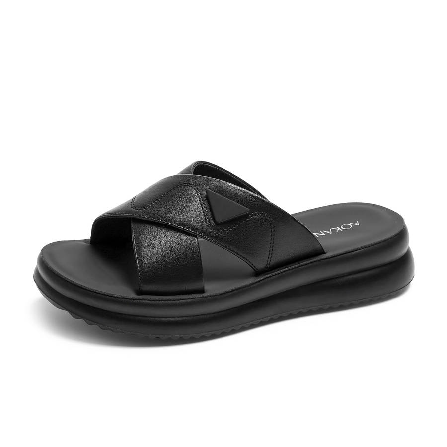 AOKANG PU Polyurethane Slip Resistant Slide Slippers Women's
