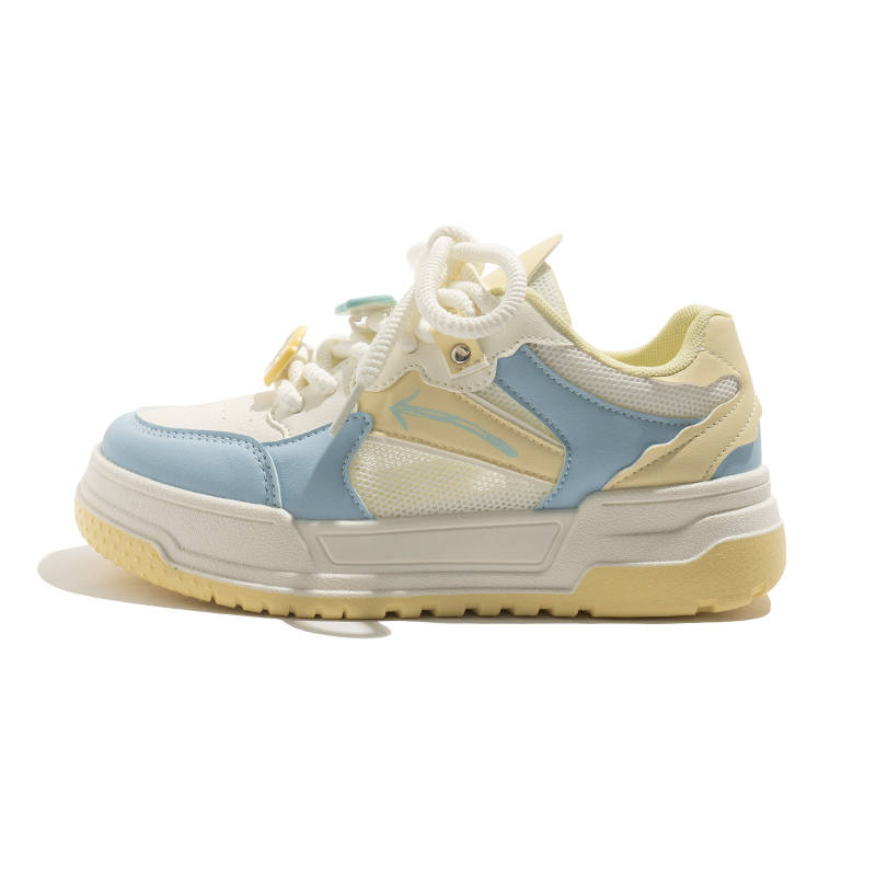 BEIER Microfiber Leather Slip Resistant, Lightweight, And Breathable Low top Skateboard Shoes Women's Sky Blue