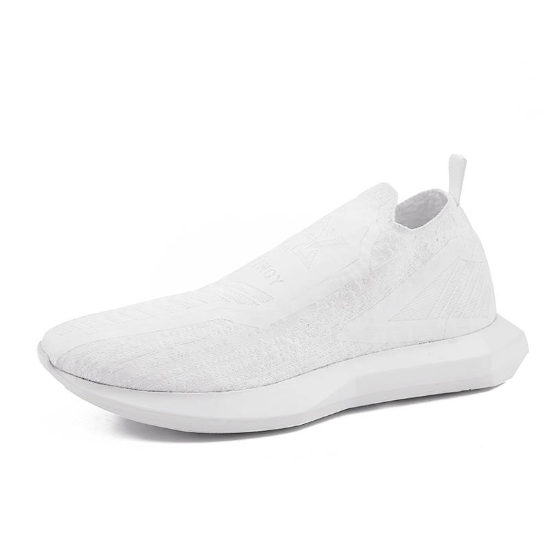 NORVINCY Commute Walking Casual Shoes White Sneakers Lightweight Flyknit Shoes Unisex