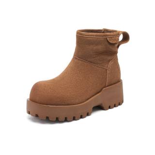 BAFFN Cow Suede Ankle Boots Women's Camel