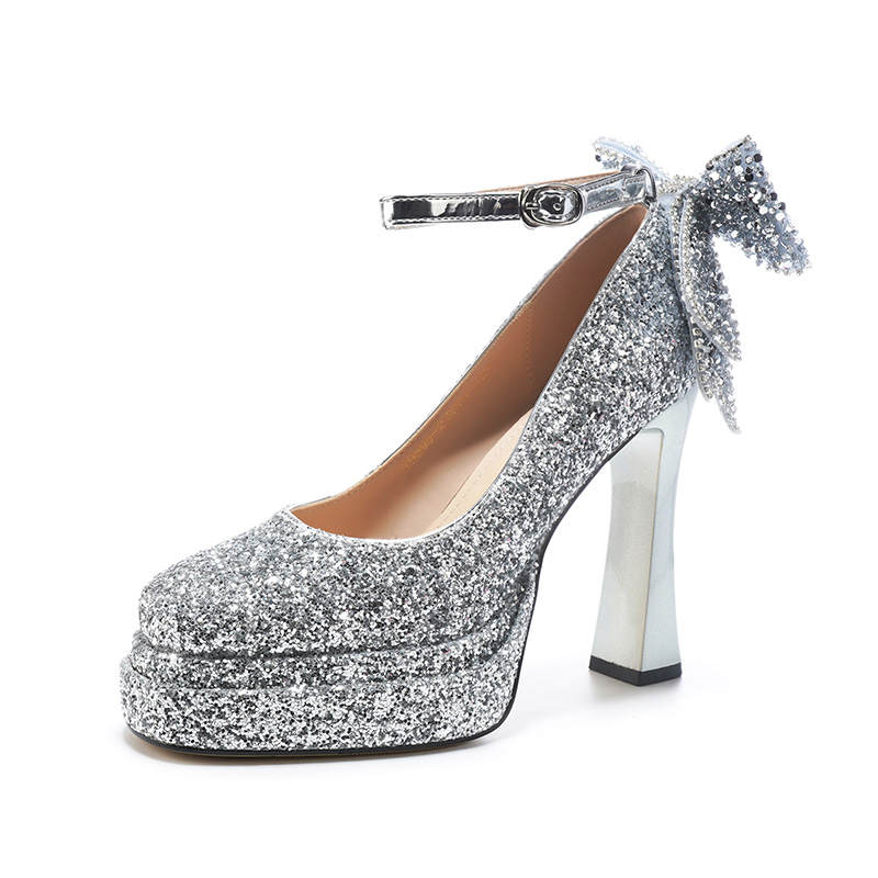 HKCP Pu Chunky Heel High Heels 11.5cm Women's