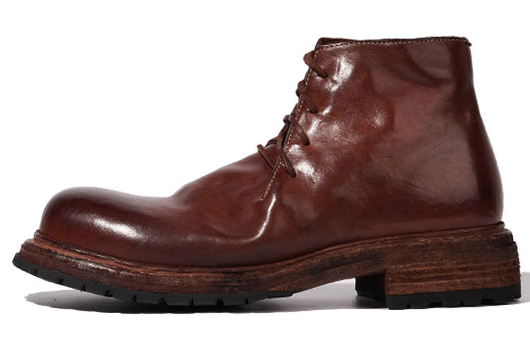 Dreambox Dreambo Horse Leather Combat Boots 4.2cm Men's
